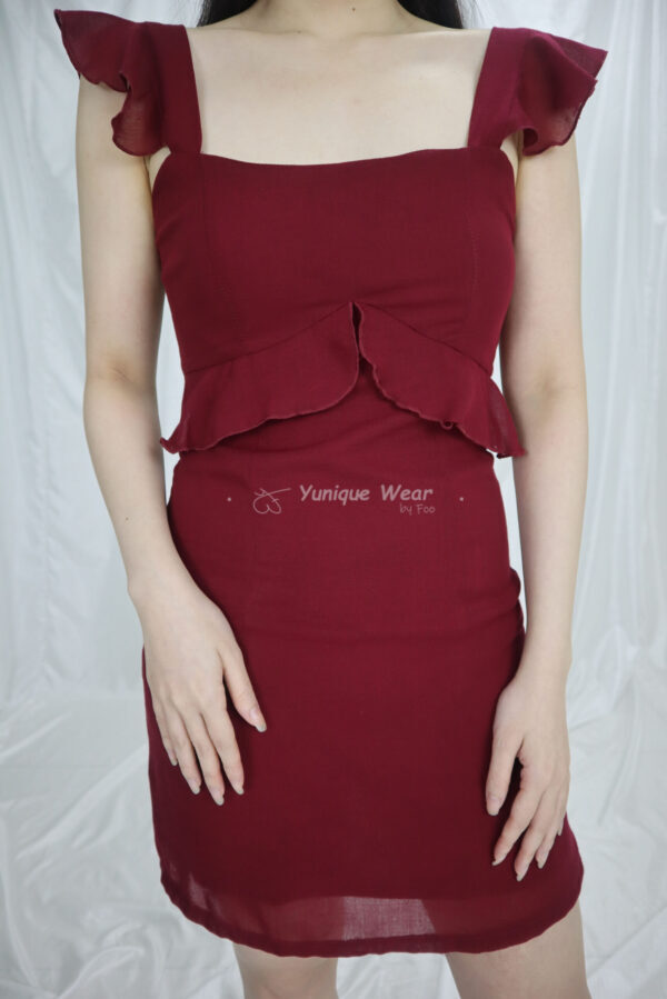 Clara Chiffon Dress (Maroon)