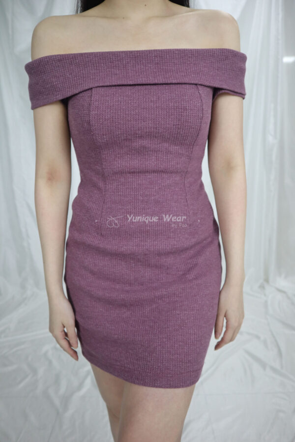 Hailey Waffle Knit Dress (Purple)