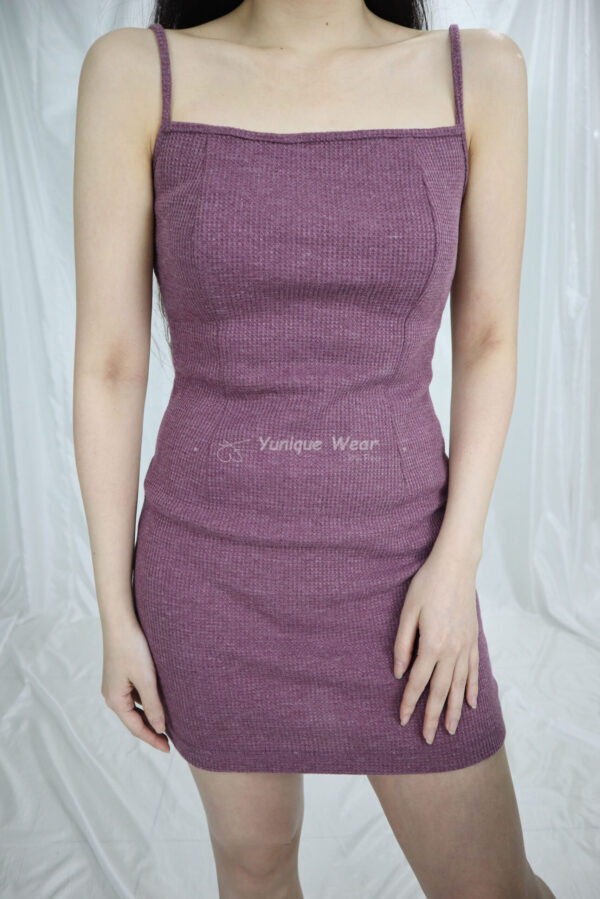 Irene Waffle Knit Dress (Purple)