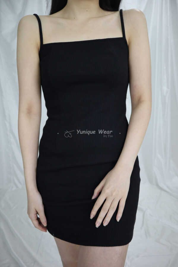 Irene Waffle Knit Dress (Black)